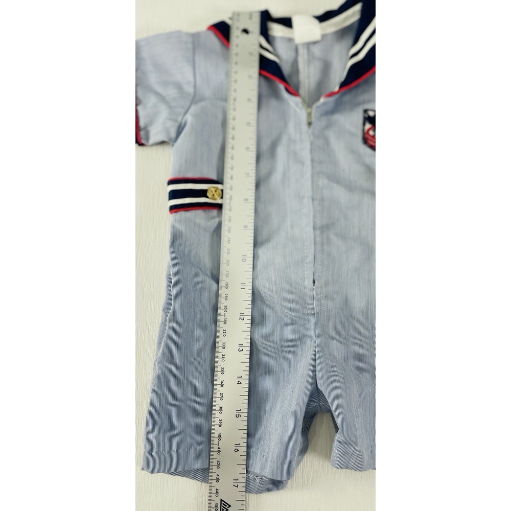 Vintage Little Bit Sailor Romper Baby 18 Months USA Coastal‎ Boating Nautical - Picture 7 of 8